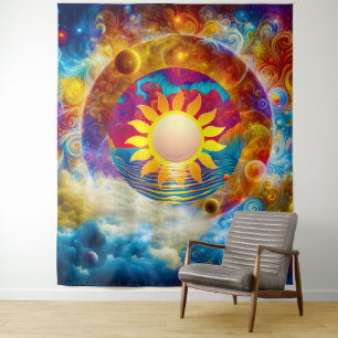 kosmische Sonne Wandteppich
