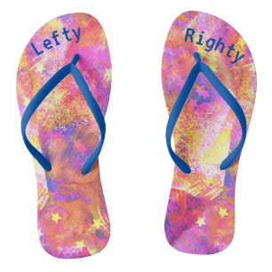Kosmische Sterne in einer Galaxie aus rosa blau or Flip Flops