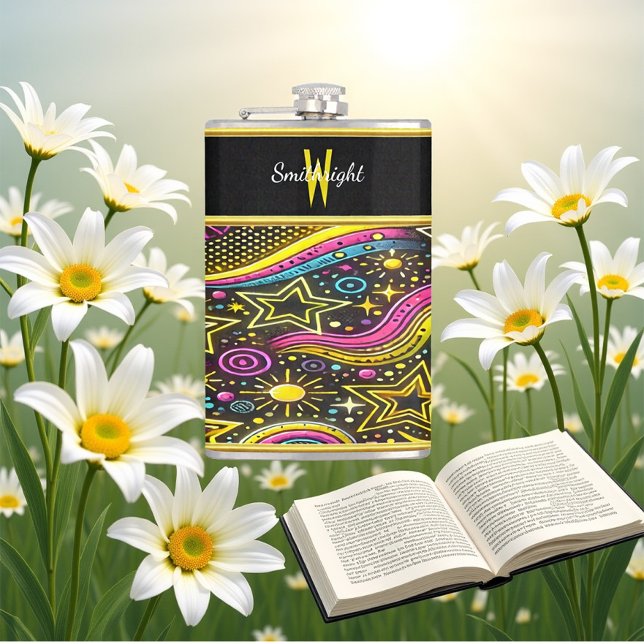 Kosmische Sternmuster und Wirbel Flachmann (Von Creator hochgeladen)