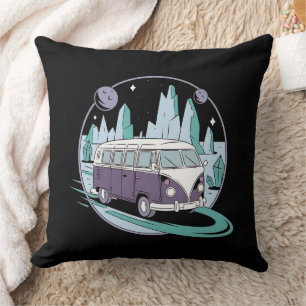 Kosmische Straßenfahrt - Retro Van Unter den Stern Kissen