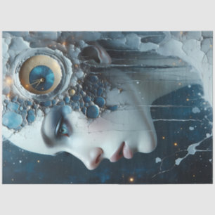 Kosmische Surreal-Fantasy-Frau-Decoupage Seidenpapier