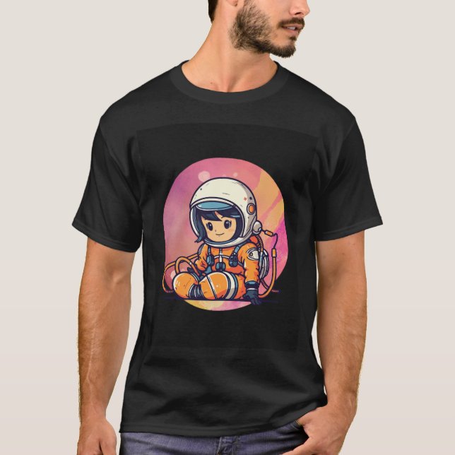 Kosmische Süsse - Kleines Astronautenabenteuer T-Shirt (Vorderseite)