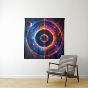 Kosmische Symphonie - Himmelsorbits und Nebel tanz Wandteppich