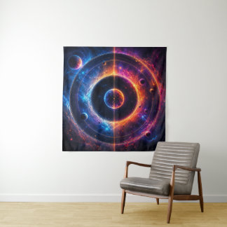 Kosmische Symphonie - Himmelsorbits und Nebel tanz Wandteppich
