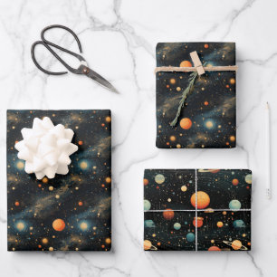 Kosmische Symphonie: Musikalisches Design des Sonn Geschenkpapier Set