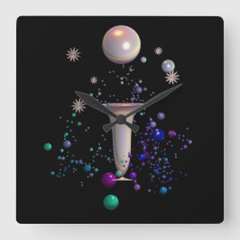 Kosmische Symphonie Quadratische Wanduhr