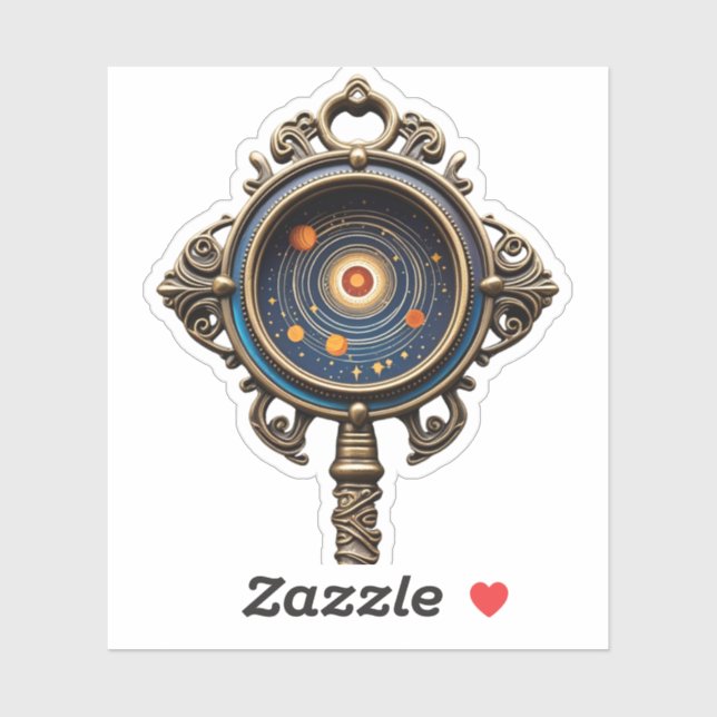 Kosmische Tastenaufkleber: Vintages Design mit ein Aufkleber (Blatt)