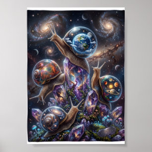 Kosmische Tiere Weltraumforschung Galaxie-Abenteue Poster