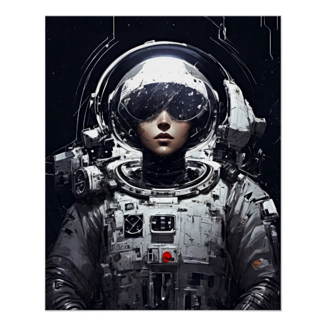 Kosmische Träume: Die Fantasie des Girl Astronaute Poster (Vorderseite)