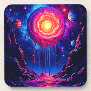Kosmische tropfende Planet-Kunst Getränkeuntersetzer