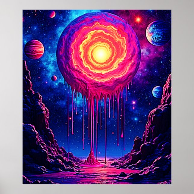 Kosmische tropfende Planet-Kunst Poster (Vorne)