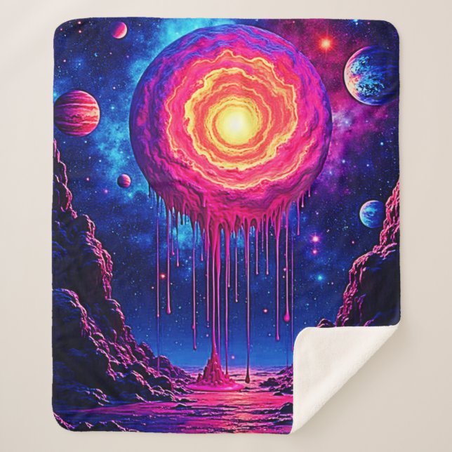 Kosmische tropfende Planet-Kunst Sherpadecke (Vorderseite)