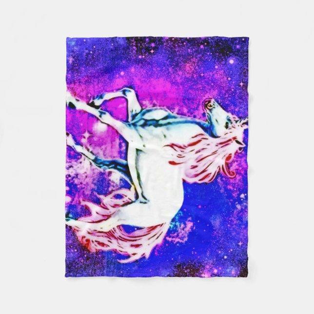 Kosmische Unicorn Fleece-Decke Fleecedecke (Vorderseite)