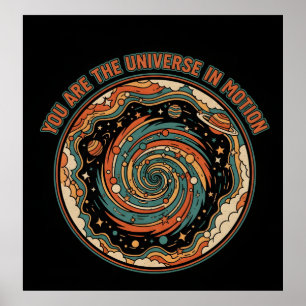 Kosmische Universum In Bewegung - Retro-Ästhetik G Poster