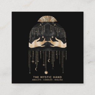 *~* Kosmische Universum Sterne Mond Mystische Händ Quadratische Visitenkarte