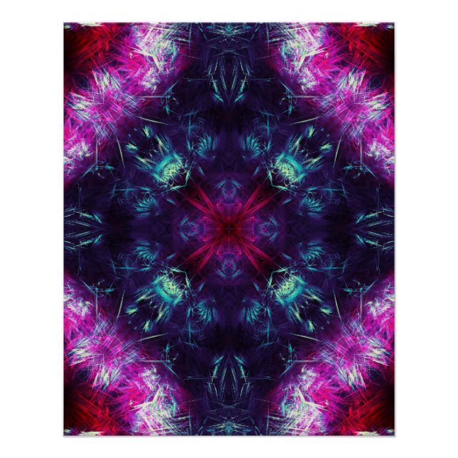 Kosmische Violette Energie-Fraktal-Kunst Poster (Vorderseite)