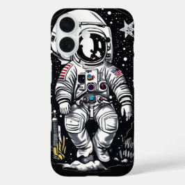 Kosmische Voyager: Retro-Astronaut iPhone 16 Hülle