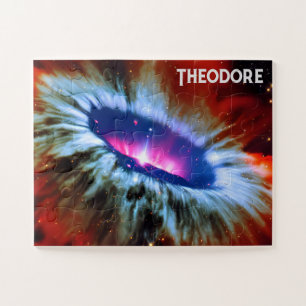 Kosmische Weltraumforschung Blaues Lila Phänomen Puzzle