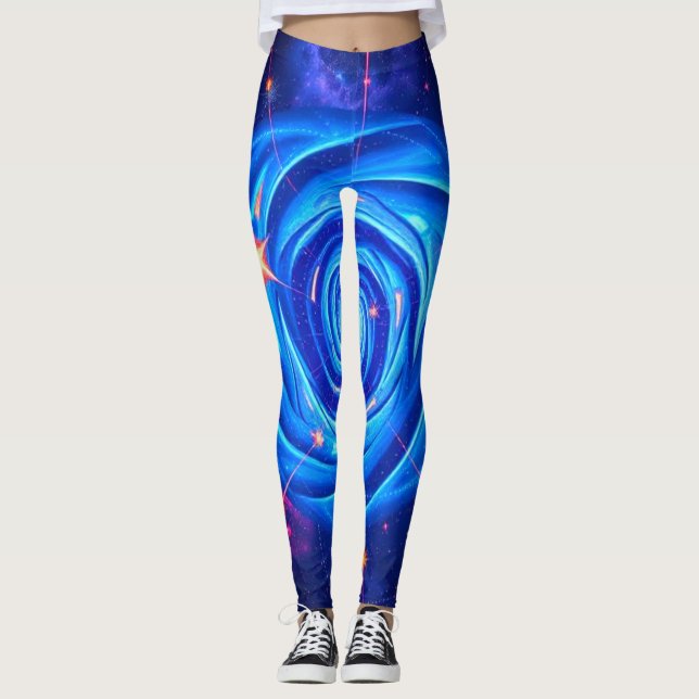 kosmische wirbelnde Leggings | Galactic Vibes & Co (Vorderseite)