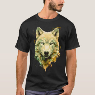 Kosmische Wolf-Geometrische Mystische Tierkunst T-Shirt