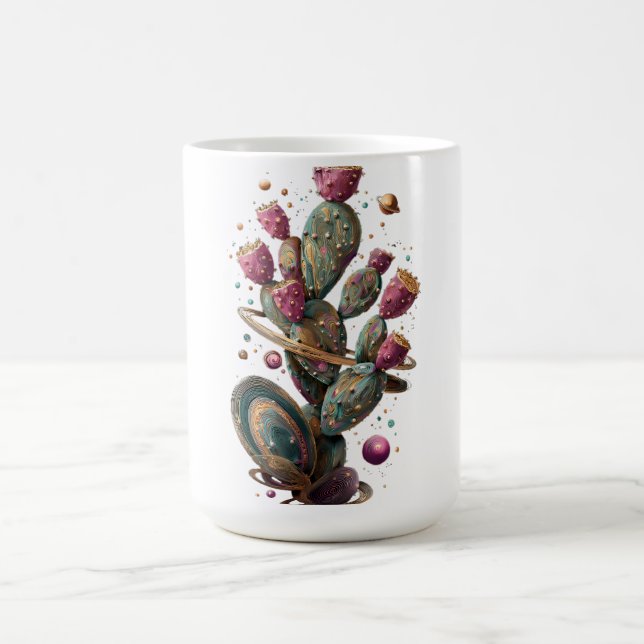 Kosmische Wüstenkaktuskunst  Kaffeetasse (Mittel)