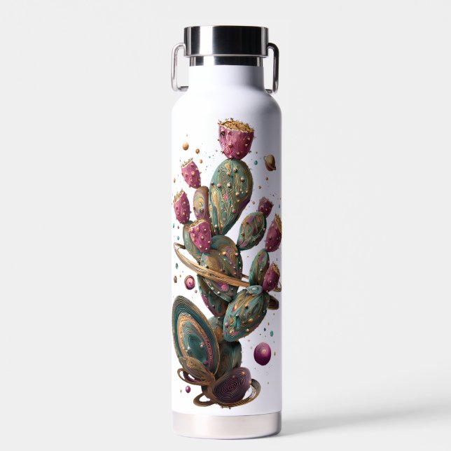 Kosmische Wüstenkaktuskunst  Trinkflasche (Vorne)