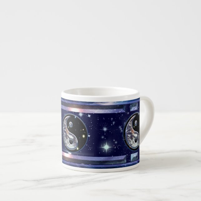 Kosmische Yin Yang Espressotasse (Vorderseite Rechts)