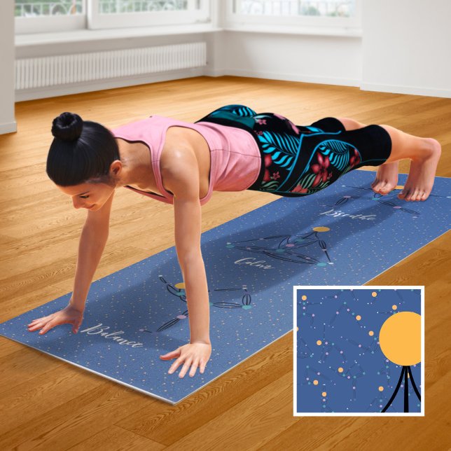 Kosmische Yoga-Posen und Phrasen Blue Yoga Mat Yogamatte (Von Creator hochgeladen)