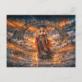Kosmische Zauberin – Fantasy-Postkarte Postkarte