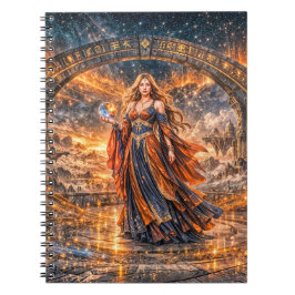 Kosmische Zauberin – Fantasy-Spiralnotizbuch Notizblock