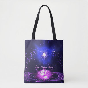 Kosmische Zen-Lila-Kristall-Lotusblumen-Sterne