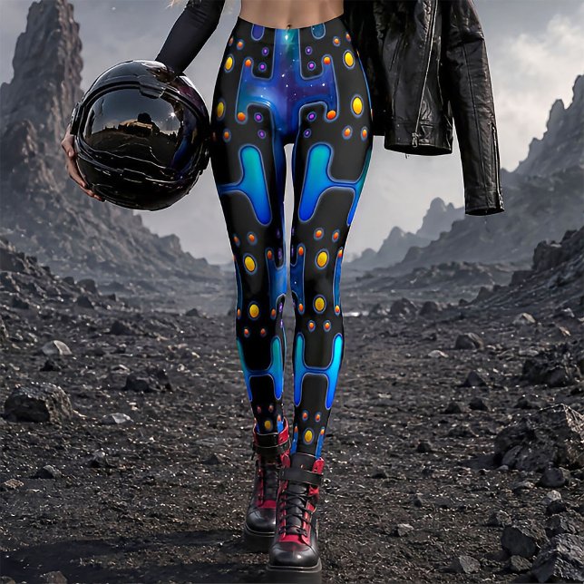 Kosmischer 80er-Synth-Android-Roboter-Weltraum-Rob Leggings (Von Creator hochgeladen)