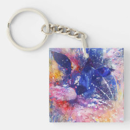 Kosmischer Abstrakter Katzentraum Schlüsselanhänger