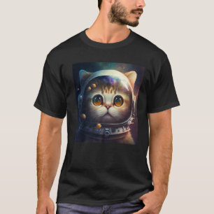 Kosmischer Anzug Weltraumkatze Astronaut T-Shirt