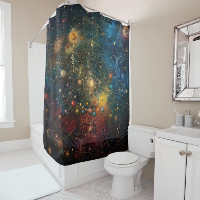 Kosmischer astrologischer Duschvorhang (Beispiel)