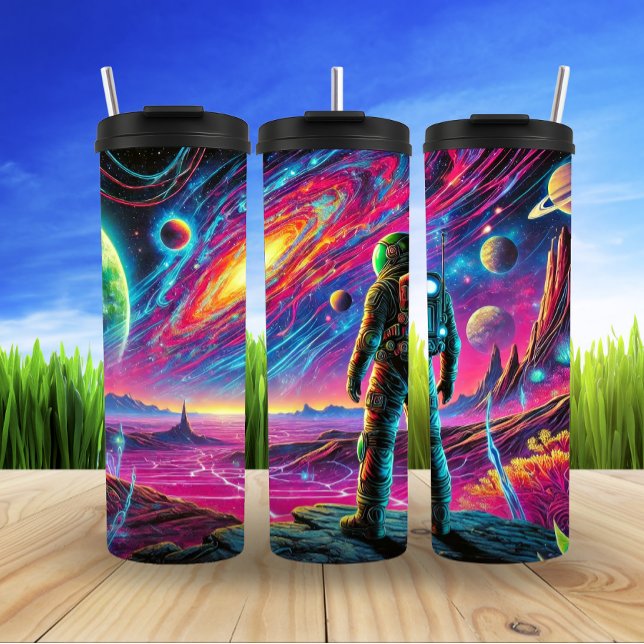 Kosmischer Astronaut im surrealen Raum Thermosbecher (Von Creator hochgeladen)