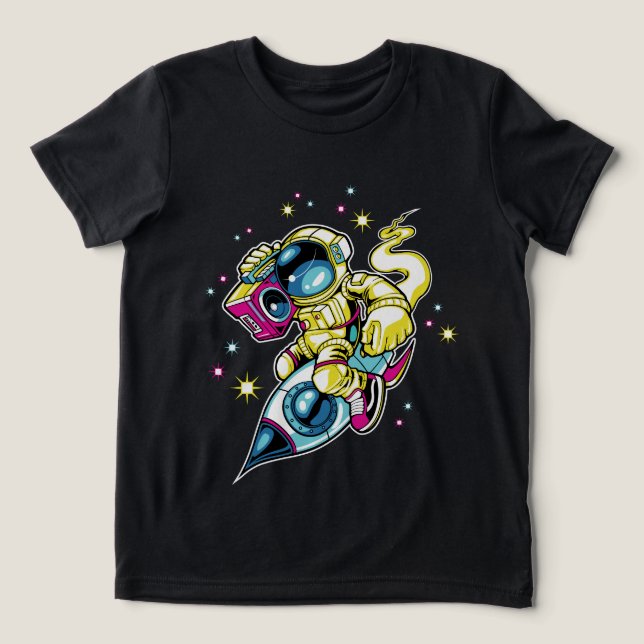 Kosmischer Astronaut Tri-Blend Shirt (Design Vorderseite)