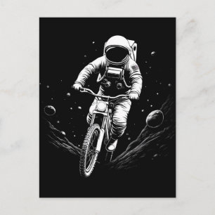 Kosmischer Astronauten-Fahrrad-Raum-Abenteuer Feiertagspostkarte