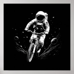 Kosmischer Astronauten-Fahrrad-Raum-Abenteuer Poster