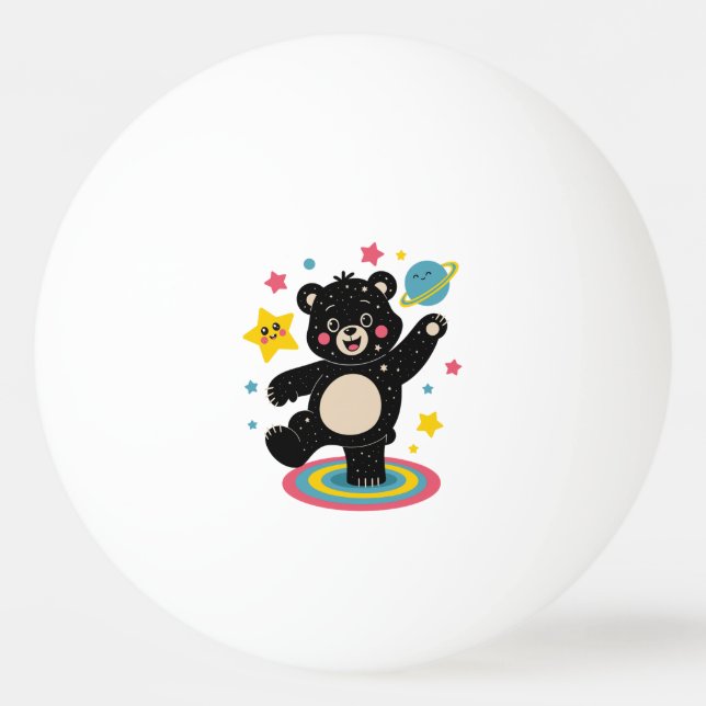 Kosmischer Bär mit Sternen und Planeten - Niedlich Tischtennisball (Vorderseite)