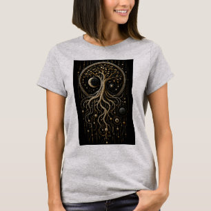 Kosmischer Baum des Lebens 3D Mikro-Mosaik T-Shirt