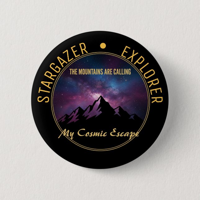 Kosmischer Bergruf Button (Vorderseite)
