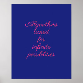 Kosmischer Blau Rosa Quanten-Dekor Poster