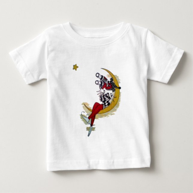 Kosmischer Blick: Elf auf dem Mond Baby T-shirt (Vorderseite)