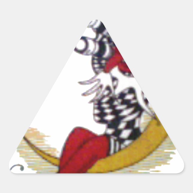 Kosmischer Blick: Elf auf dem Mond Dreieckiger Aufkleber (Vorderseite)