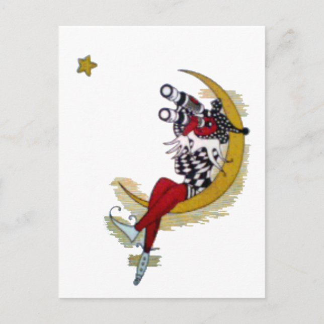 Kosmischer Blick: Elf auf dem Mond Postkarte (Vorderseite)