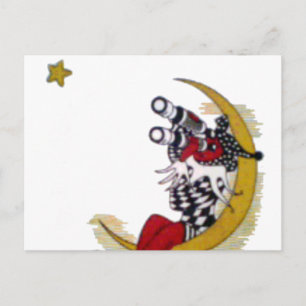 Kosmischer Blick: Elf auf dem Mondabenteuer Postkarte