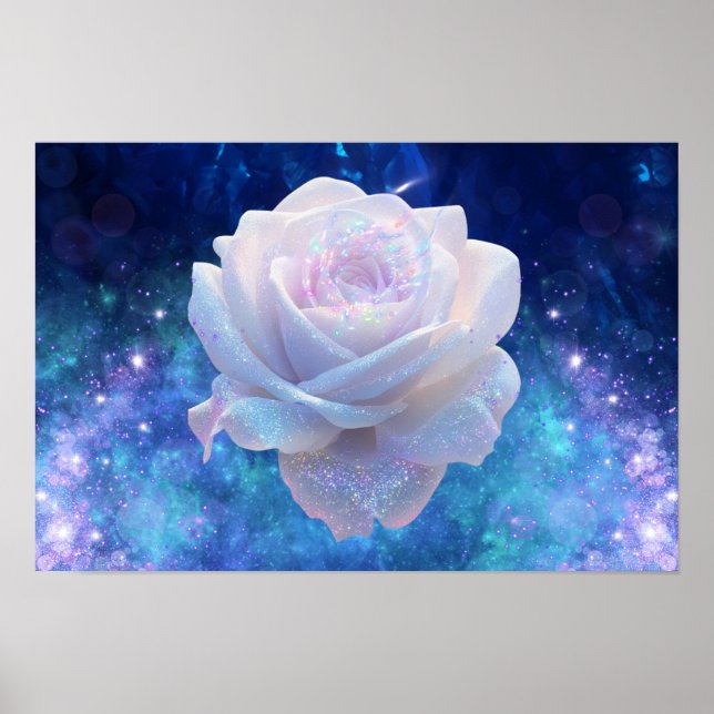 Kosmischer Blumenposter Poster (Vorne)