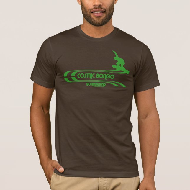 Kosmischer Bongo Retro Snowboarding T - Shirt (Vorderseite)