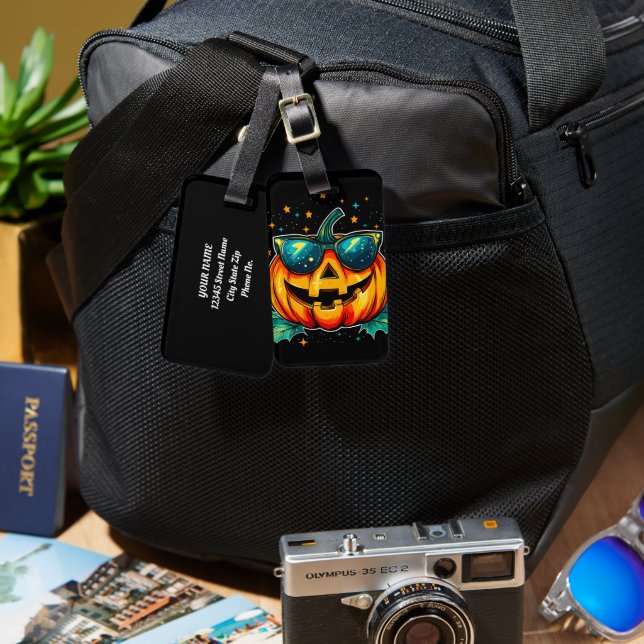 Kosmischer Cooler Jack-O-Space Gepäckanhänger (Vorderseite & Rückseite)